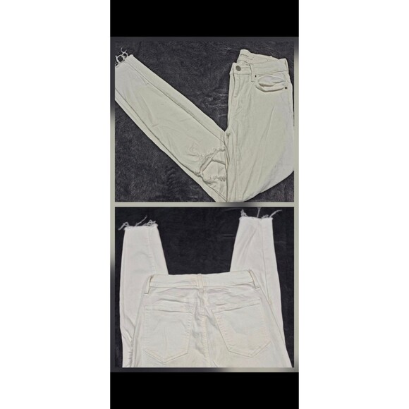 PacSun Denim - Pacsun White High Rise Skinny Jeggings Jeans Sz 23 Distressed Ripped Frayed Hem